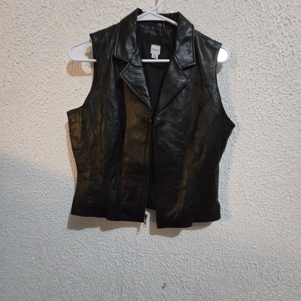 Wilsons Leather Maxima Womens Black Sleeveless Leather Vest L Large